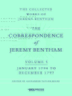 cover image of The Correspondence of Jeremy Bentham, Volume 5